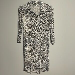 CAbi ABSTRACT ANIMAL PRINT JERSEY SHIRT DRESS WITH BELT SZ XS